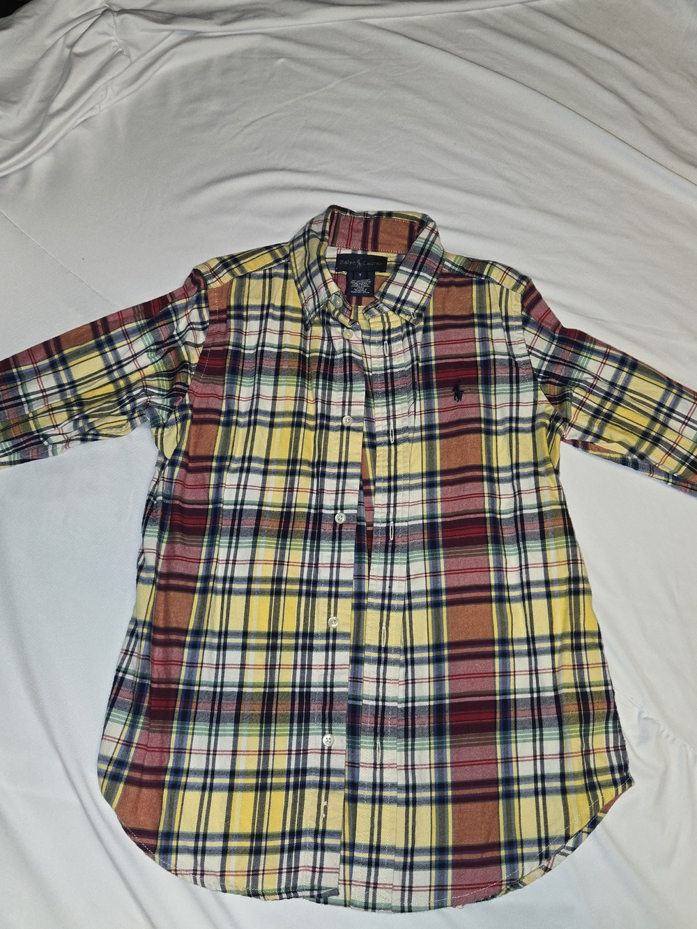 Ralph Lauren Yellow Plaid Button-Down Shirt for Kids